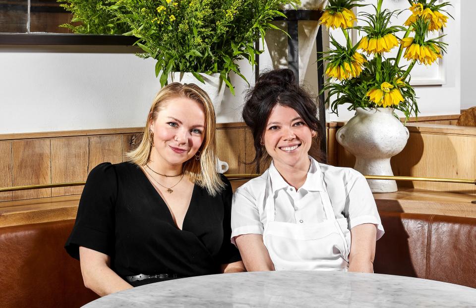 Pastry chef Natasha Pickowcs right, with Kelsey Shaw, general manager of Café Altro Paradiso, left.