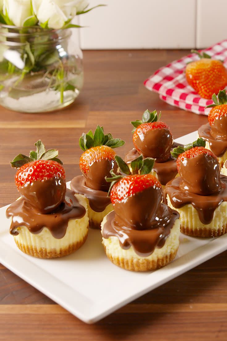 Chocolate Strawberry Cheesecakes