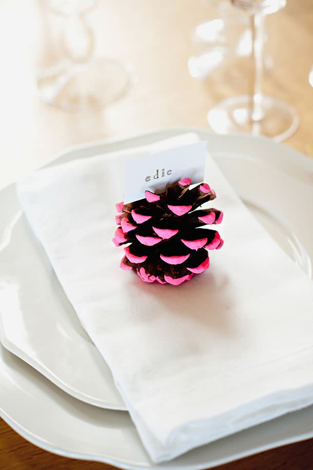 Neon Pinecone Place Card
