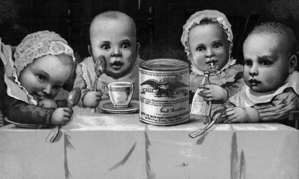 An 1887 Borden ad aimed to show the benefit of condensed milk for babies. (Photo: Getty Images)