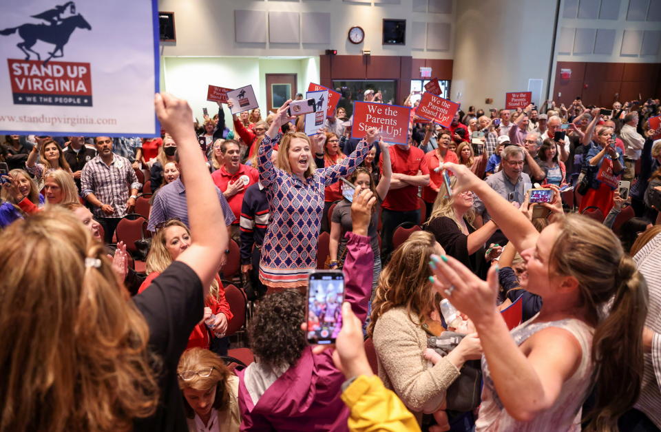 Parents at a Loudoun County School Board meeting.