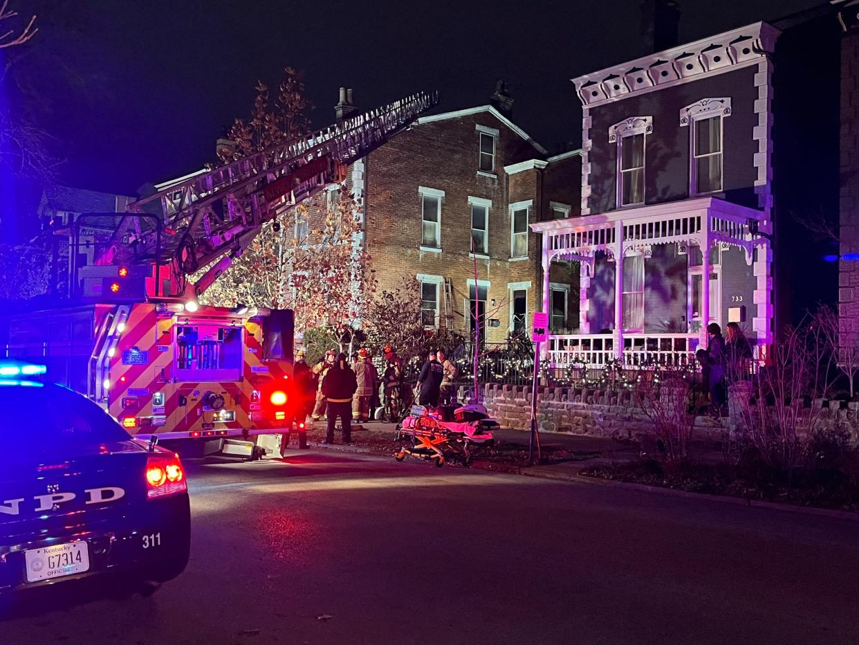 Officials responded to a fire in Newport, Ky. on Thanksgiving.