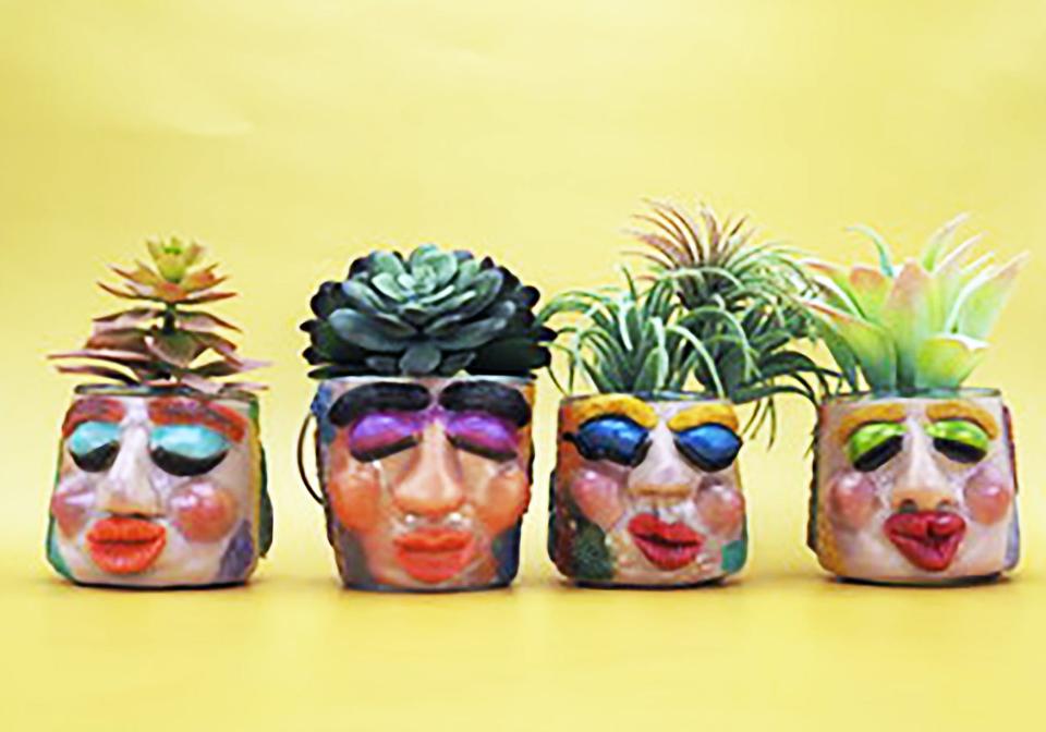 "Pot Heads" by Deb McCormack will be among local art on display during the First Friday Art Walk at Steel City Artworks.