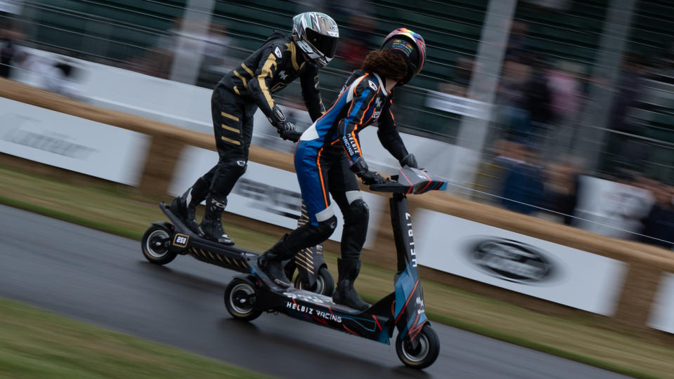 A car racing on as track at Goodwood