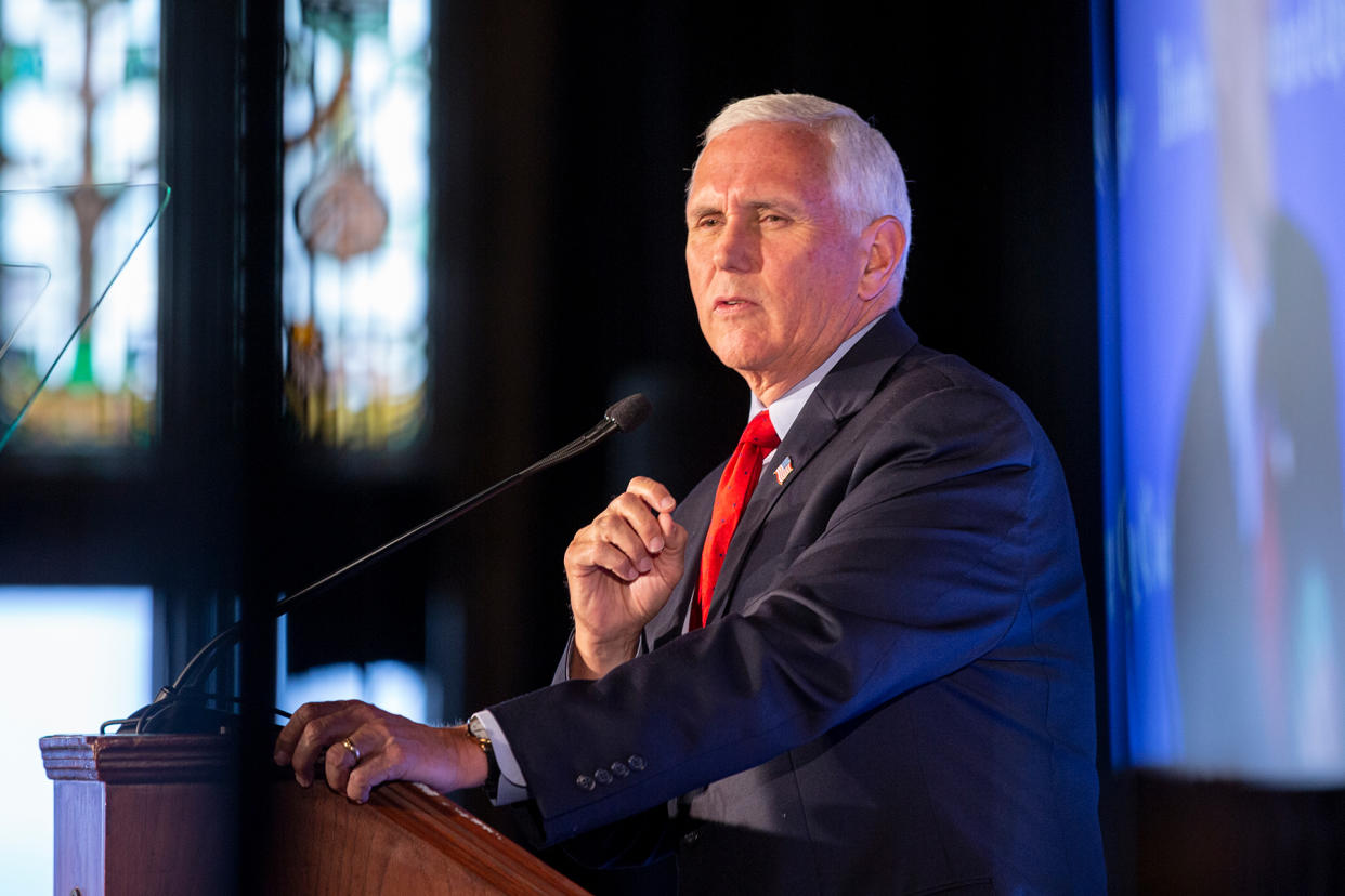 mike-pence-abortion-ban.jpg Mike Pence Delivers A Speech On The Economy At University Club Of Chicago - Credit: Jim Vondruska/Getty Images