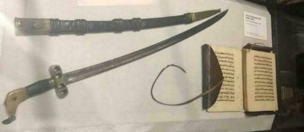 Ce sabre est historiquement significatif puisqu'il a appartenu à El Hadj Oumar Tall, un chef de guerre et érudit musulman qui a conquis au XIXe siècle un immense territoire à cheval sur le Sénégal, la Guinée et le Mali, et a lutté contre l'armée coloniale française.  - Credit:DR