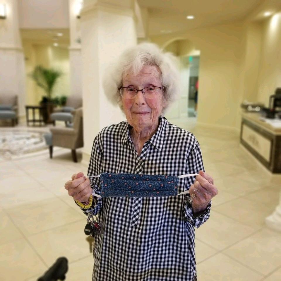 <p>"Living in a senior living community, I wanted to do something that would show my appreciation for the employees, health care providers, and residents at The Arlington of Naples who are like family and have prioritized our safety and health during this pandemic. I have extra time and wanted to do something productive. I turned my passion for sewing into a way of saying thank you. I have a huge stash of fabric, elastic and a sewing machine. The masks looked easy enough to make so I started making masks. I have made several dozen and employed the help of four other residents to get involved. The staff go above and beyond to make sure we're happy and healthy. I have all the materials, the ability, the time and the drive to help so I found the step-by-step instructions and a pattern and started to make masks to share with all." - Ruth Anderson, The Arlington of Naples in Florida</p>