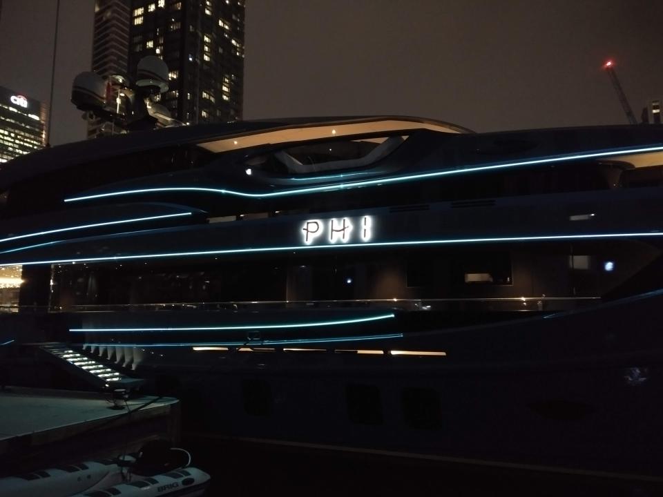 Phi superyacht docked in London