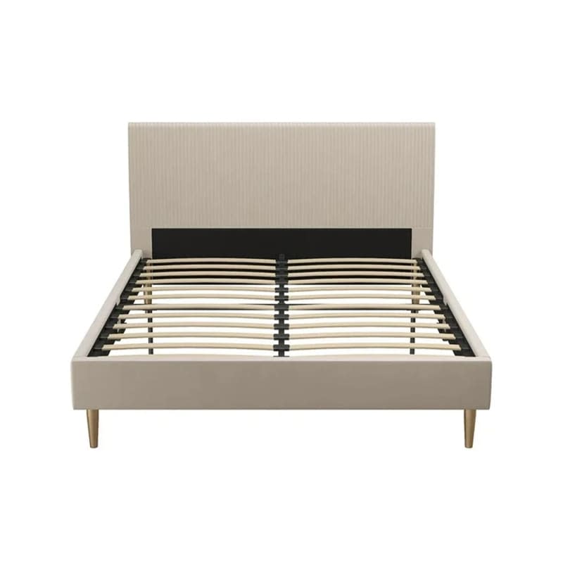Ivory Velvet Daphne Upholstered Platform Bed