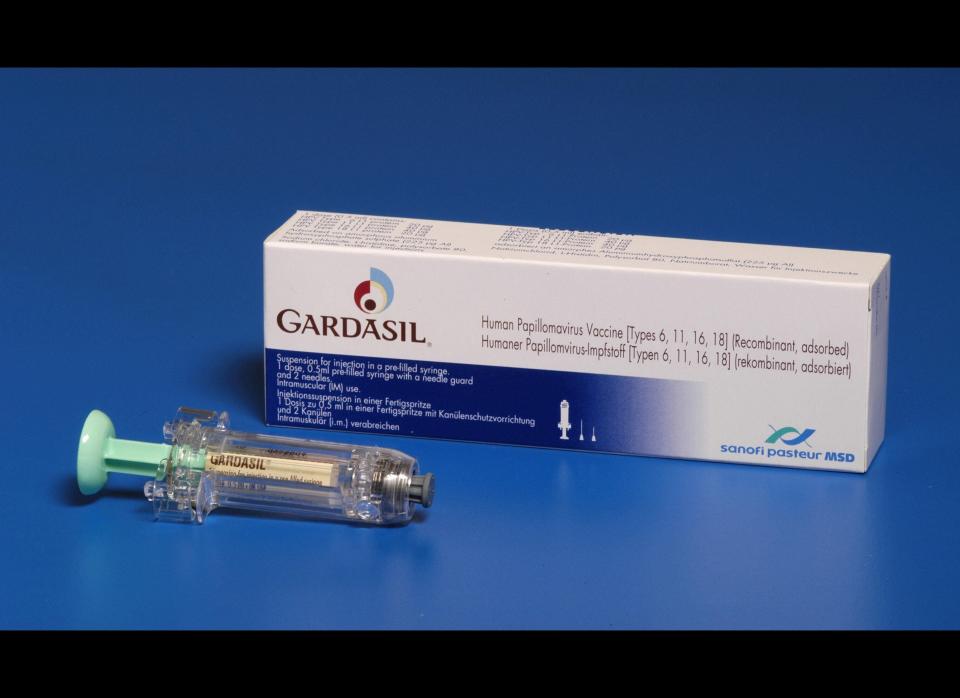 Human papillomavirus (HPV) vaccine (brand names Gardasil, Cervarix) is given in three doses over a six-month period, and is approved for girls between ages nine and 26.    While there are over a hundred types of HPV, this vaccine protects against two sexually transmitted types that are the most common causes of cervical cancer. Gardasil also protects against two types that cause genital warts and is approved for boys between nine and 26 as well.    The vaccine works only if given before an infection, so doctors recommend it for kids well before they could become sexually active. Although most states don't require HPV vaccination, many are considering mandating it for preteen girls. 