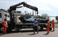 Formula One F1 - Azerbaijan Grand Prix - Baku City Circuit, Baku, Azerbaijan - April 26, 2019 The car of Williams' George Russell is recovered after stopping on track REUTERS/Anton Vaganov