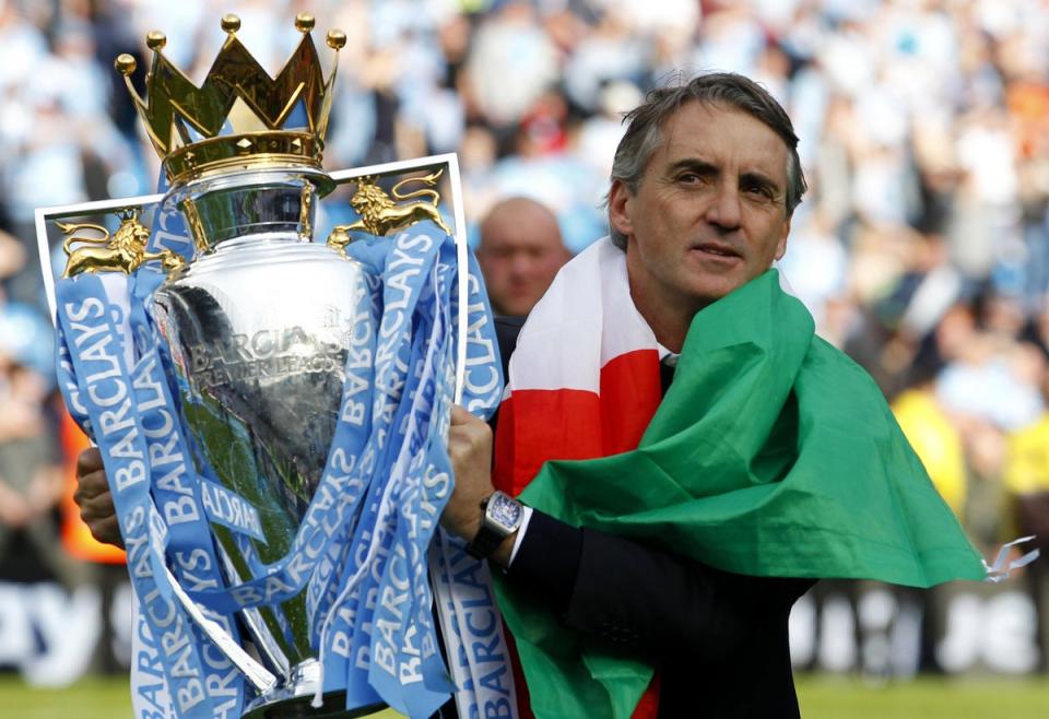 Roberto Mancini celebrated winning the Premier League in 2012 (Dave Thompson/PA) (PA Wire)