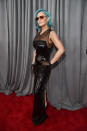 <p>Jenny McCarthy sported a blue ‘do at the 60th annual Grammy Awards at Madison Square Garden in New York on Jan. 28, 2018. (Photo: John Shearer/Getty Images) </p>