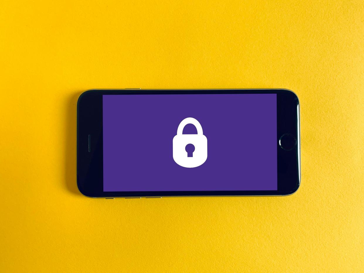  An image of a lock on a smartphone. 