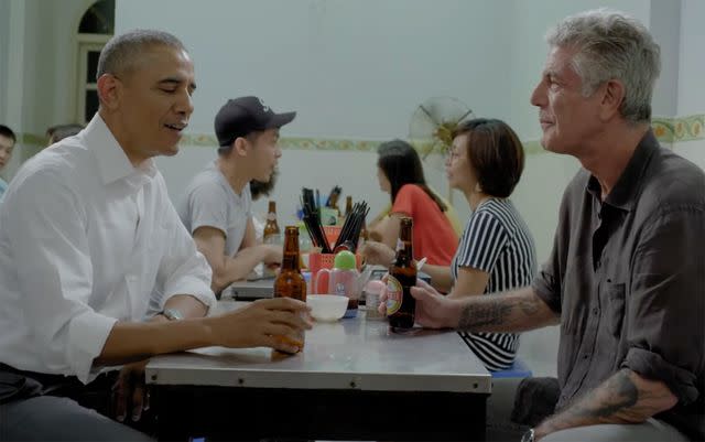 <p>CNN/HBO</p> Barack Obama and Anthony Bourdain on 'Anthony Bourdain: Parts Unknown'.