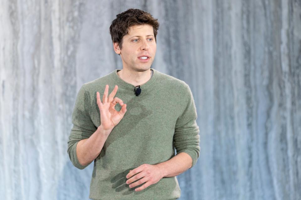 OpenAI CEO Sam Altman speaks to members of the media during the Introduction of the integration of the Microsoft Bing search engine and Edge browser with OpenAI on Tuesday, Feb. 7, 2023, in Redmond, Wash.