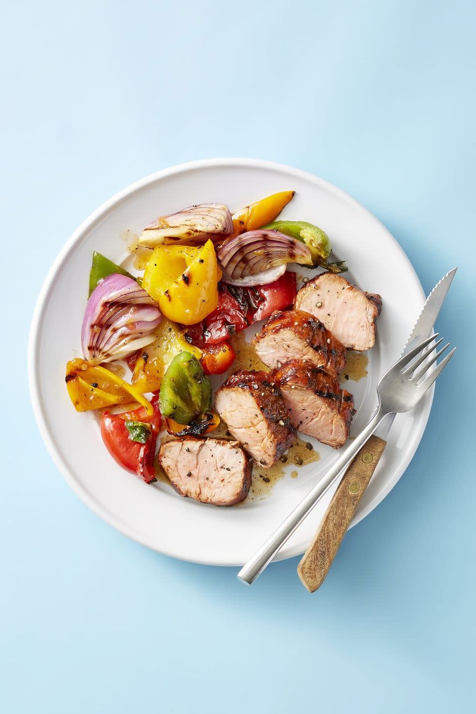 Apricot Grilled Pork Tenderloin and Peppers