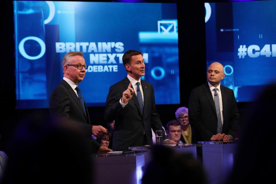 Tory leadership debate: Rory Stewart and Dominic Raab clash over Brexit as candidates blast Boris Johnson for absence