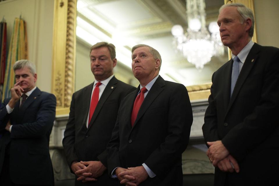 Senators Lindsey Graham, Bill Cassidy, Dean Heller and Ron Johnson unveiled proposed legislation to repeal and replace Obamacare: Getty Images