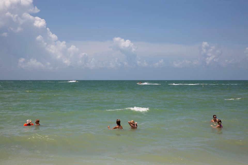 Bonita Beach has high fecal bacteria levels, Monday, July 18, 2022, in Bonita Springs, Fla.

The Florida Department of Health in Lee County does not recommend swimming at Bonita Beach at this time.