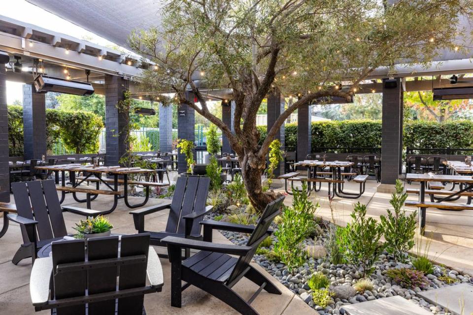 The patio at the new Eureka! in Clovis is the largest in the chain, but it’s barely visible from the shopping center.