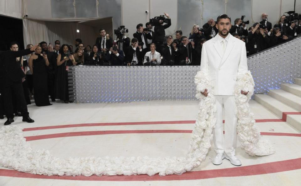 Bad Bunny attends The Metropolitan Museum of Art's Costume Institute benefit gala on Monday, May 1, 2023, in New York.