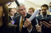 Pete Sessions (R-TX) arrives for a meeting with House Speaker John Boehner (R-OH) on Capitol Hill in Washington October 15, 2013. REUTERS/Joshua Roberts