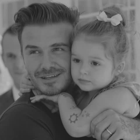 <p>David Beckham Instagram</p> David Beckham with daughter Harper Beckham when she was toddler.
