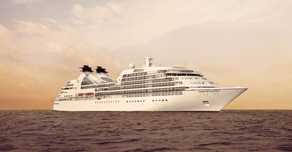 The Seabourn Odyssey at sea.