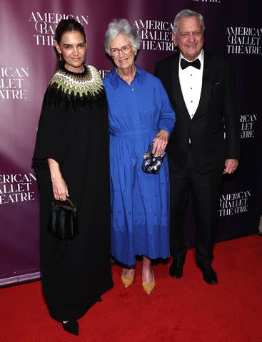 <p>Jamie McCarthy/Getty Images</p> Katie Holmes, Kathleen Holmes and Martin Holmes attend the American Ballet Theatre Spring Gala on May 14, 2024