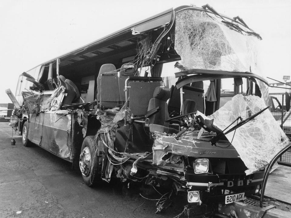 ‘A tangerine saved my life’: the coach Bucks Fizz were travelling in after the crash in 1984News Group/Shutterstock