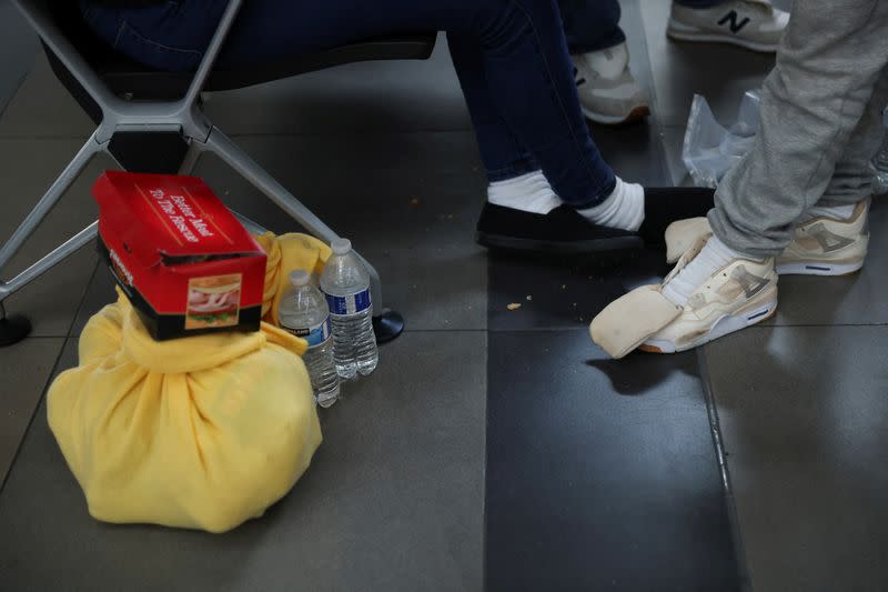 Colombian migrants deported from the U.S. arrive at the El Dorado International Airport in Bogota