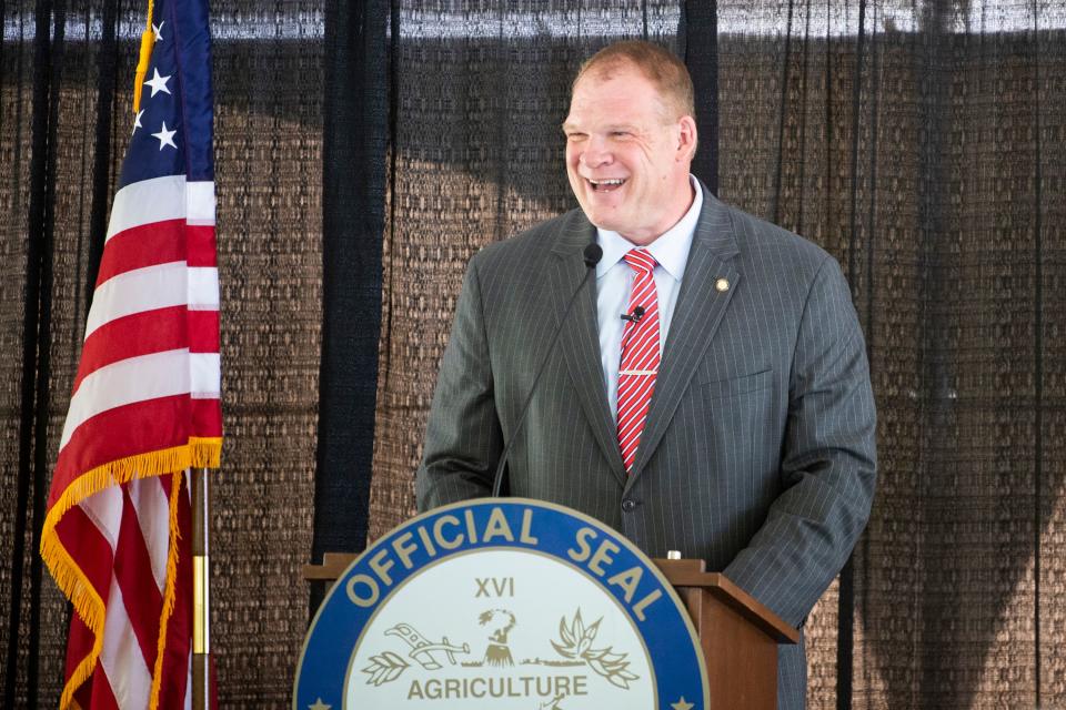 Knox County Mayor Glenn Jacobs presents his 2022 budget address during a luncheon at Tommy Schumpert Park on Thursday, May 5, 2022.