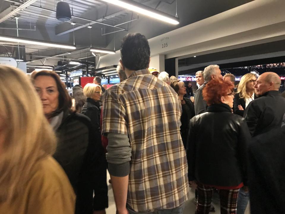 One of the crowded hallway areas at Acrisure Arena in Thousand Palms, Calif., on December 15, 2022.