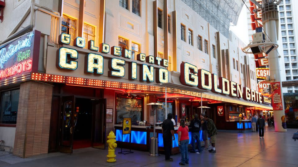 The Golden Gate Hotel & Casino opened in 1906 as the Hotel Nevada. - Radharc Images/Alamy Stock Photo