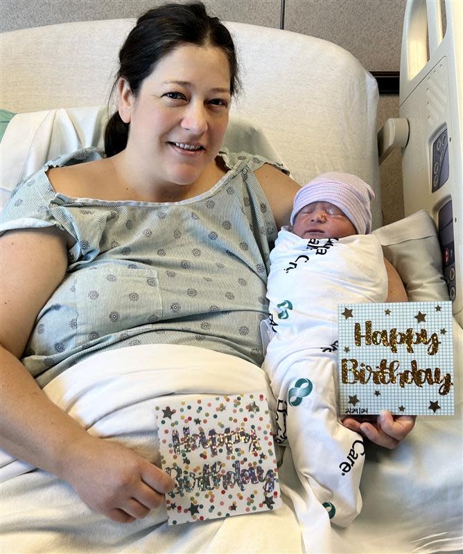 Big Leap! Lisa Barkow welcomes Leap Day baby Cole on her birthday.