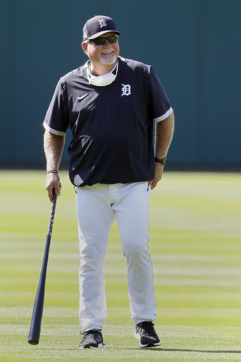 Detroit Tigers manager Ron Gardenhire smiles as baseball training camp begins at Comerica Park, Friday, July 3, 2020, in Detroit. (AP Photo/Duane Burleson)
