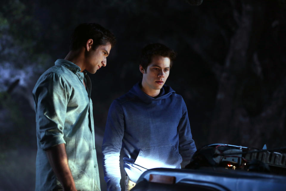 Tyler Pose as Scott McCall and Dylan O'Brien as Stiles in the series Teen Wolf