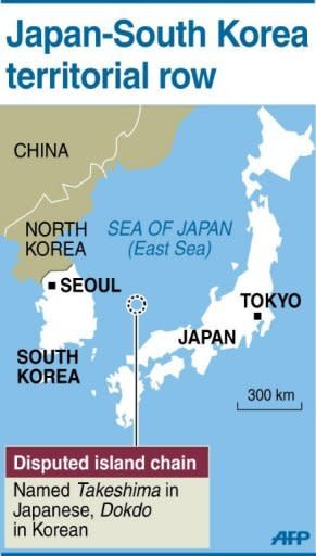 The disputed islands claimed by both Japan and South Korea in the Sea of Japan (East Sea). Japan may halt summit meetings with South Korea, a report said Tuesday, as a diplomatic spat between the neighbours worsened and Seoul called on the Japanese emperor to apologise for past atrocities