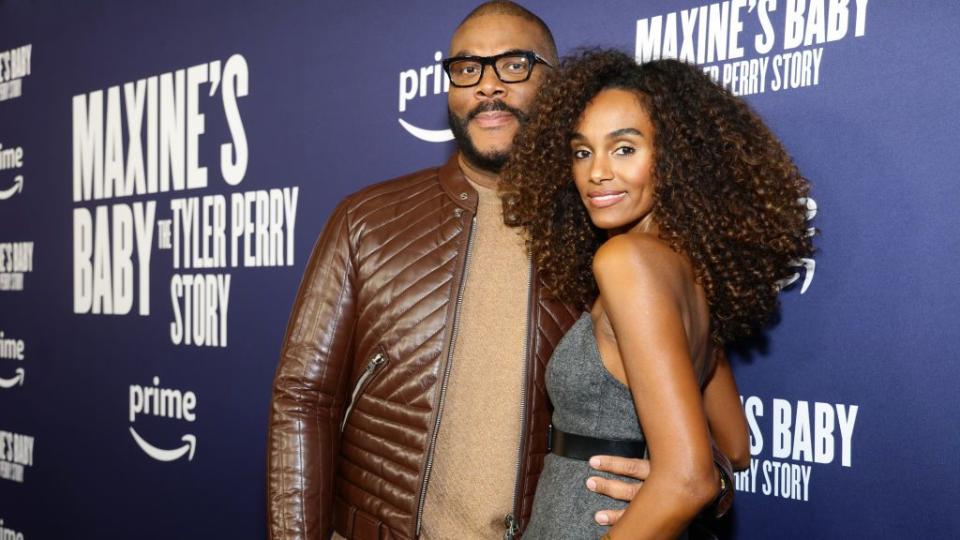 l r tyler perry and gelila bekele attend the special screening of maxines baby a tyler perry story presented by amazon studios at the rialto center for the arts on november 08, 2023 in atlanta, georgia photo by carol lee rosegetty images for amazon studios