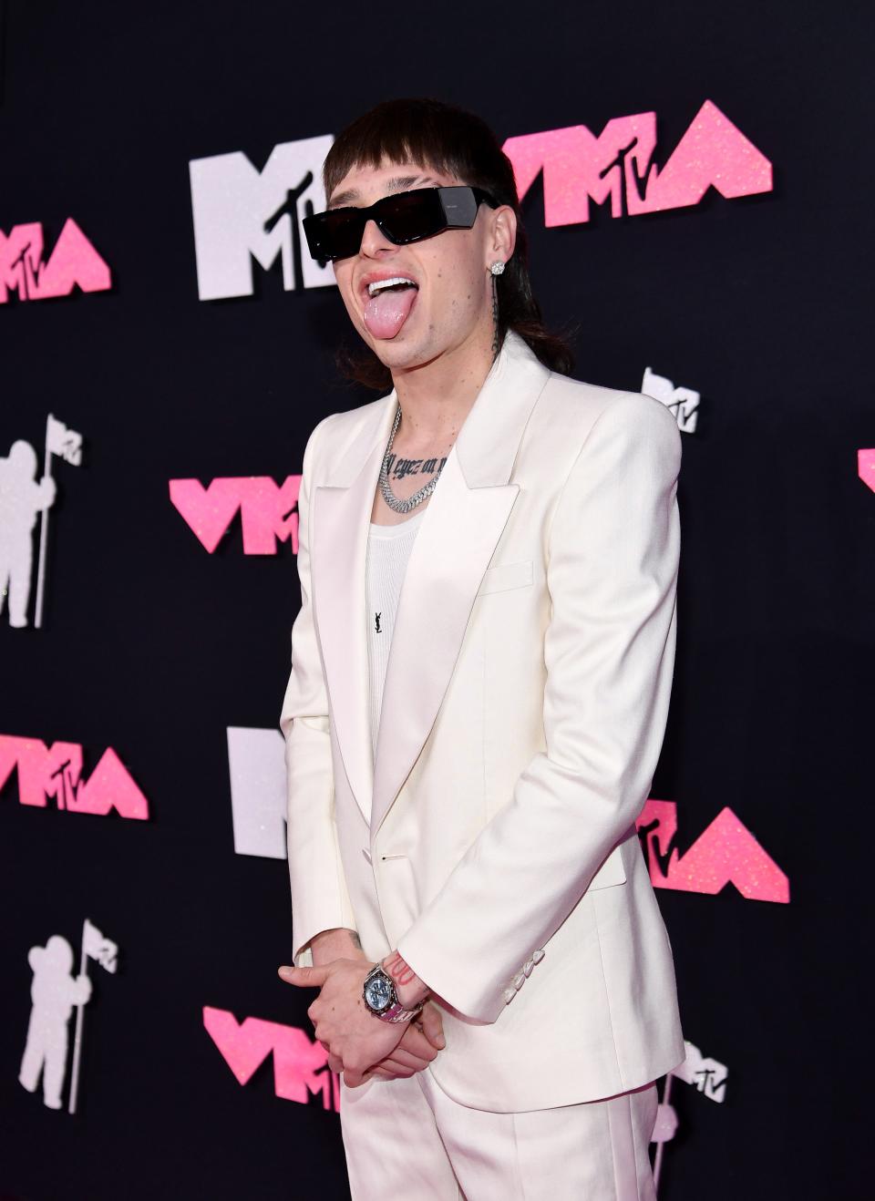 Peso Pluma attends the 2023 MTV Video Music Awards at Prudential Center on September 12, 2023 in Newark, New Jersey.