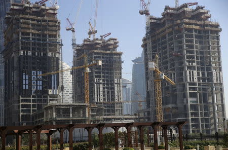 Buildings under construction for the Al Habtoor Group are seen in Dubai January 9, 2016. Picture taken January 9, 2016. REUTERS/Ashraf Mohammad