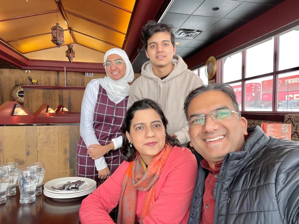 Maliha Jabeen Khan (left), a student at the University of Regina, immigrated to Saskatchewan from India in 2021 with her mother, brother, and father (L to R). She said the job market in Saskatchewan doesn't value the credentials or experience of newcomers.  
