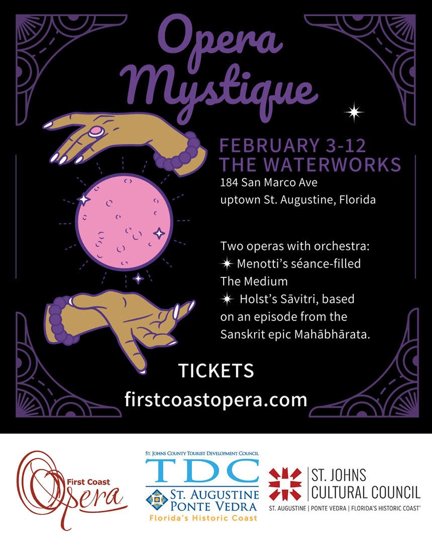"Opera Mystique" will run from Feb. 3 to 12 at The Waterworks in St. Augustine.