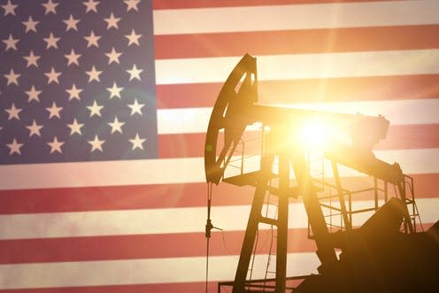   <span class="attribution"><a class="link " href="https://www.shutterstock.com/image-photo/oil-pump-on-background-flag-usa-289496309?src=_qqoGSEAbiYruZeva0t3HA-1-8" rel="nofollow noopener" target="_blank" data-ylk="slk:Anton Watman/Shutterstock;elm:context_link;itc:0;sec:content-canvas">Anton Watman/Shutterstock</a></span>