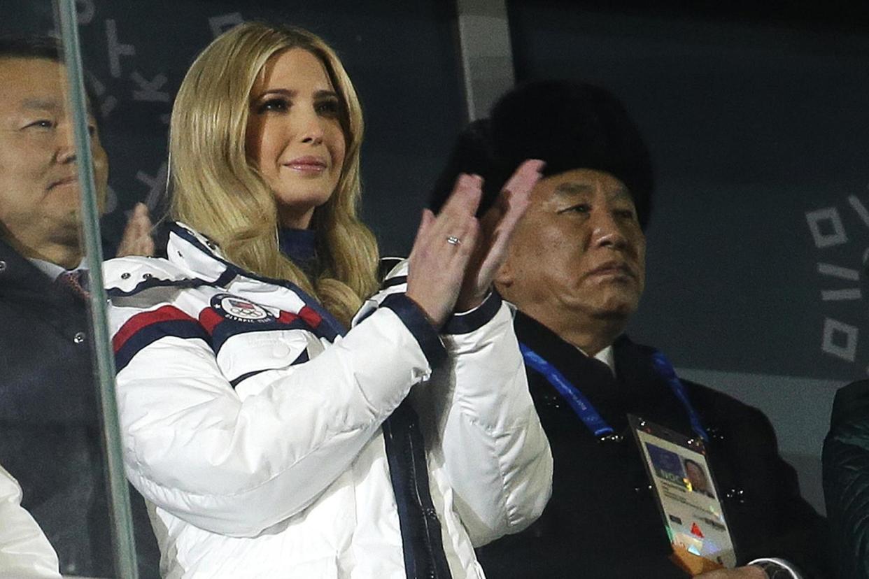 Ivanka Trump sits in front of key North Korea aide Kim Yong Chol and the Winter Olympics closing ceremony: AP