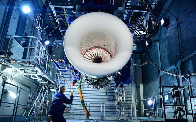 Rolls-Royce engine being tested