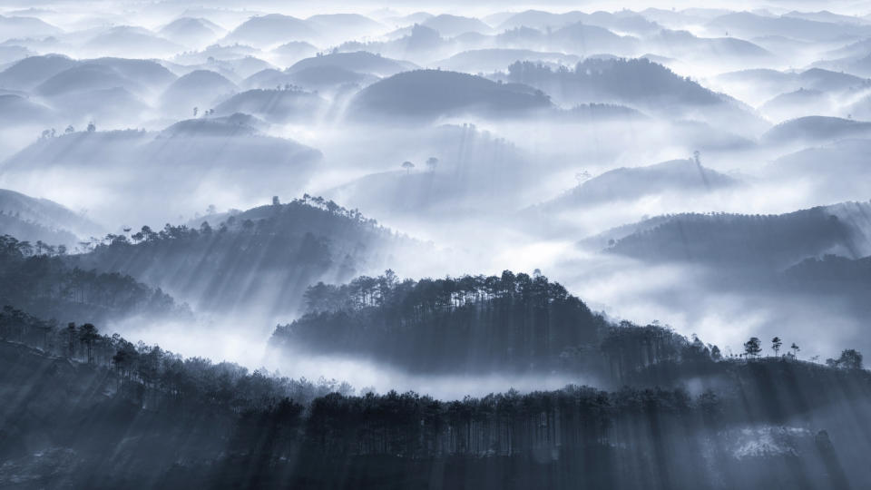 'Early fog': Atmospheric mist is captured above Lam Dong province, Vietnam