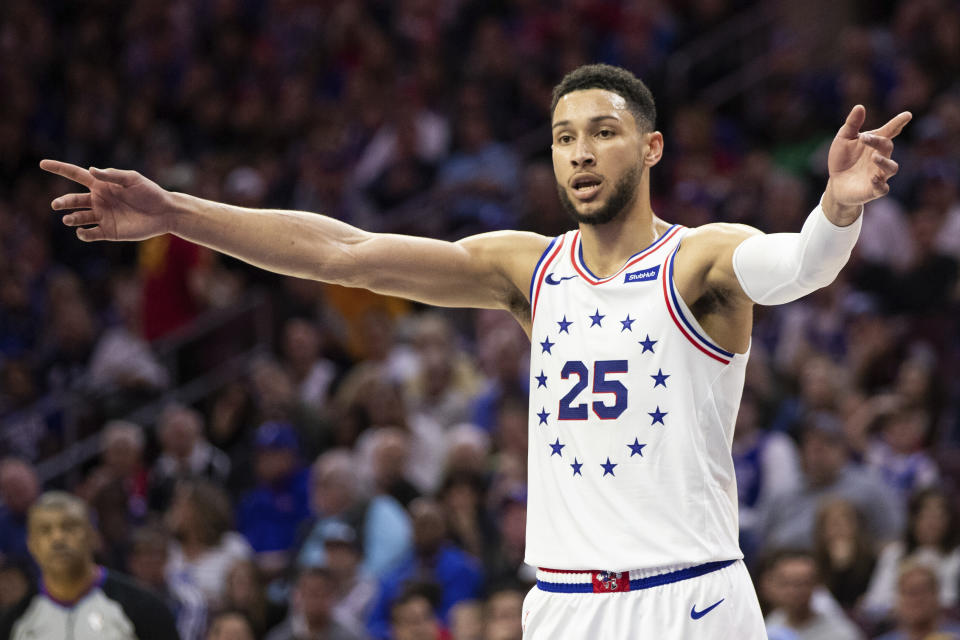 Would the Sixers actually include Ben Simmons in a deal for Anthony Davis? (AP)