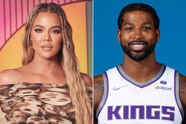 SHEIN X 100K Challenge 2021/Getty; Jack Arent/NBAE via Getty Khloé Kardashian and Tristan Thompson